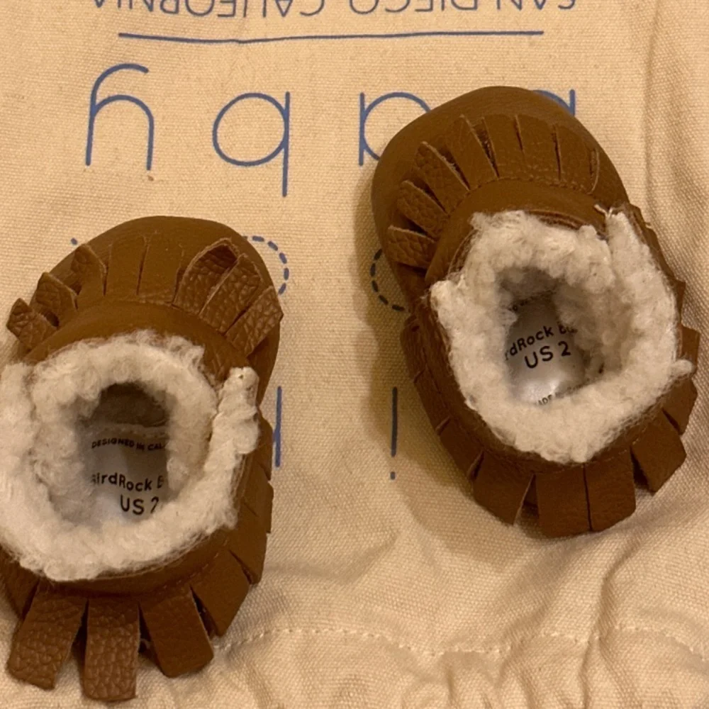 BIRDROCK BABY Classic Brown Baby Moccasins